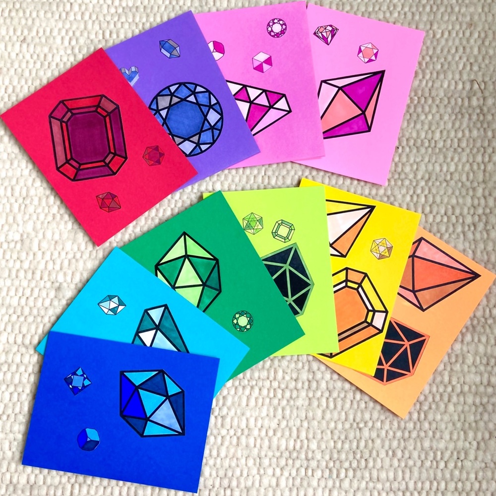 Party psychedelic blank greeting cards w/envelopes
